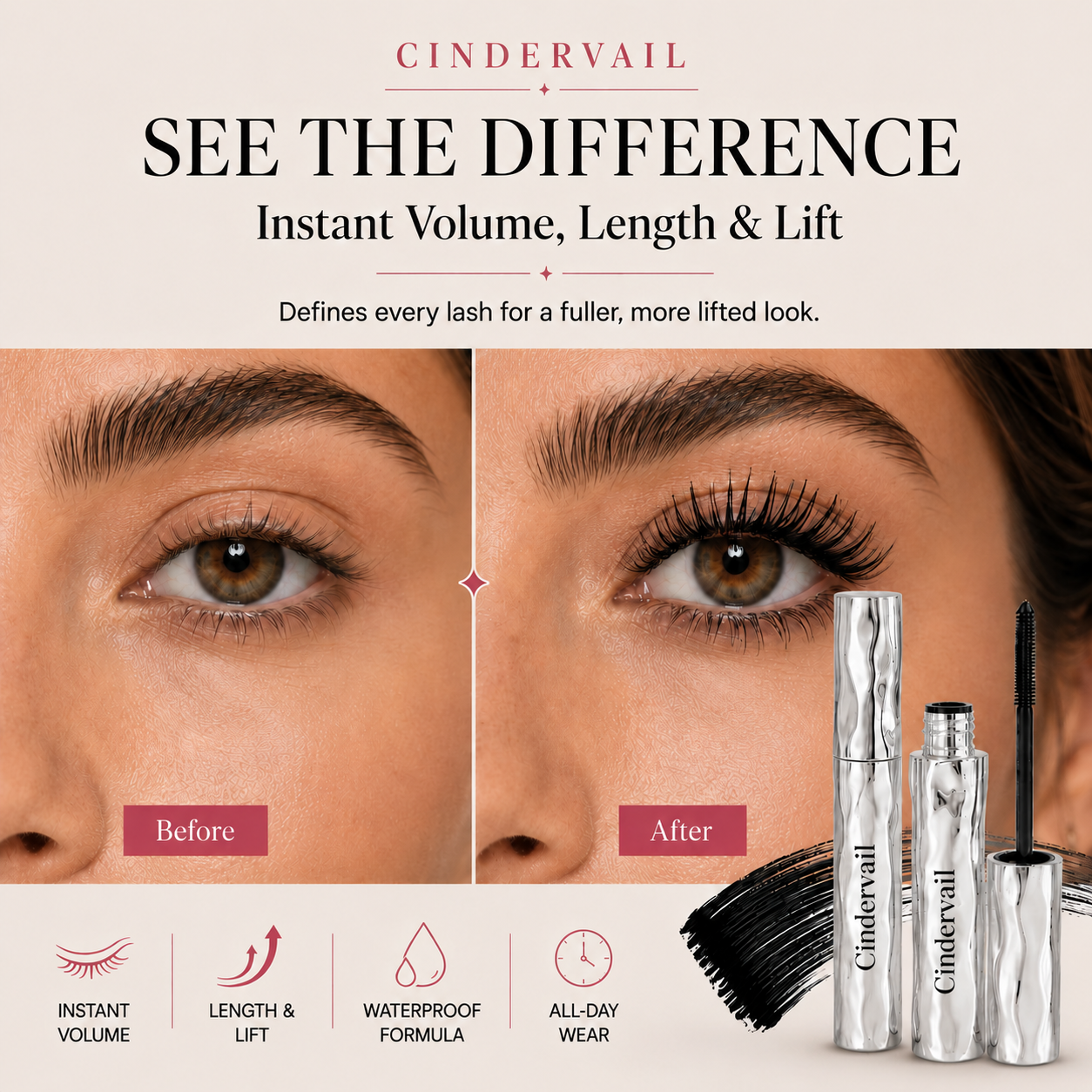 Waterproof Fibre Mascara💧 – Volume & Length without Clumping for Dramatic Moments